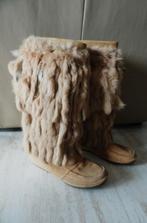 Sneeuwboots laarzen met franjes maat 41, Kleding | Dames, Schoenen, Hoge laarzen, Verzenden, Beige, Zo goed als nieuw