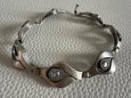 M212/Zilveren Vintage Bergkristal armband Finse Stijl, Gebruikt, Verzenden, X, Zilver