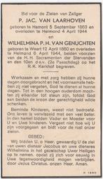 v Laarhoven (Hamont) / van Genuchten (Weert) + 1944 Helmond, Verzenden