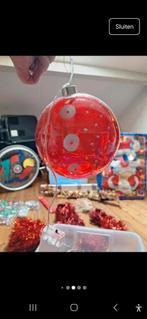 Kerst Kerstmis  2 x  bal  14 cm doorsnee, Huis en Inrichting, Lampen | Hanglampen, Ophalen of Verzenden, Zo goed als nieuw, Glas