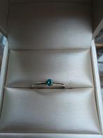 Blauwgroene Diamanten Ring in 14kt Witgoud - Maat 7, Sieraden, Tassen en Uiterlijk, Ringen, Ophalen of Verzenden