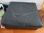 Zwart leren hocker 100x100, Huis en Inrichting, Ophalen, Vierkant, Leer, 75 tot 100 cm
