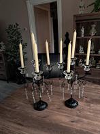2 kandelaars, Huis en Inrichting, Woonaccessoires | Kandelaars en Kaarsen, Ophalen, Gebruikt, 25 tot 50 cm, Zwart