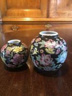 2 CHINESE GEMBERPOTTEN "FAMILLE NOIR", Antiek en Kunst, Ophalen of Verzenden