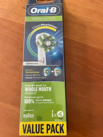 Oral-b cross action 5 opzetborstels pakje van 4 + 1  nieuw beschikbaar voor biedingen