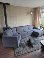 Grote grijze hoekbank met chaise longue, Ophalen, Gebruikt, Hoekbank, 300 cm of meer