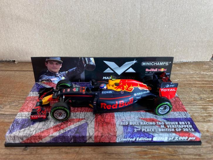 ✅ Max Verstappen 1:43 editie 12 2nd place British GP 2016, Verzamelen, Automerken, Motoren en Formule 1, Nieuw, Formule 1, Ophalen of Verzenden