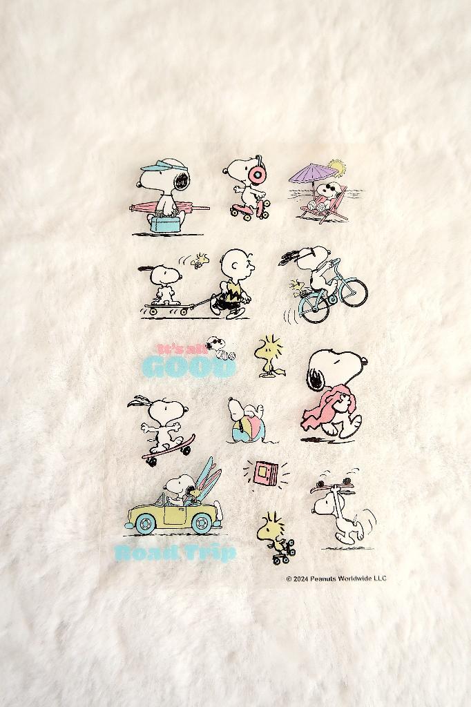 Snoopy Peanuts Comics Zomer transparant stickervel, Verzamelen, Stripfiguren, Nieuw, Plaatje, Poster of Sticker, Snoopy, Verzenden