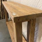 Sidetable - 120 x 30 cm - robuust massief teak - TTM Wonen, 100 tot 150 cm, Scherp geprijsd, Www.ttmwonen.nl, Teakhout