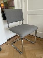 6 JESS stoelen, grijs vilt, chromen frame, Huis en Inrichting, Stoelen, Ophalen, Gebruikt, Metaal, Grijs