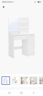 Kaptafel / Bureau met Spiegel en Opbergruimte, Gebruikt, Minder dan 100 cm, Modern, Hout