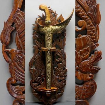 Blawong BQ1 Keris houder Kris standaard krisbord Naga draak beschikbaar voor biedingen