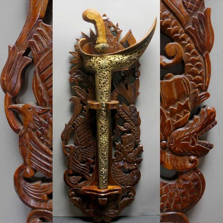Blawong BQ1 Keris houder Kris standaard krisbord Naga draak, Antiek en Kunst, Kunst | Niet-Westerse kunst, Ophalen of Verzenden