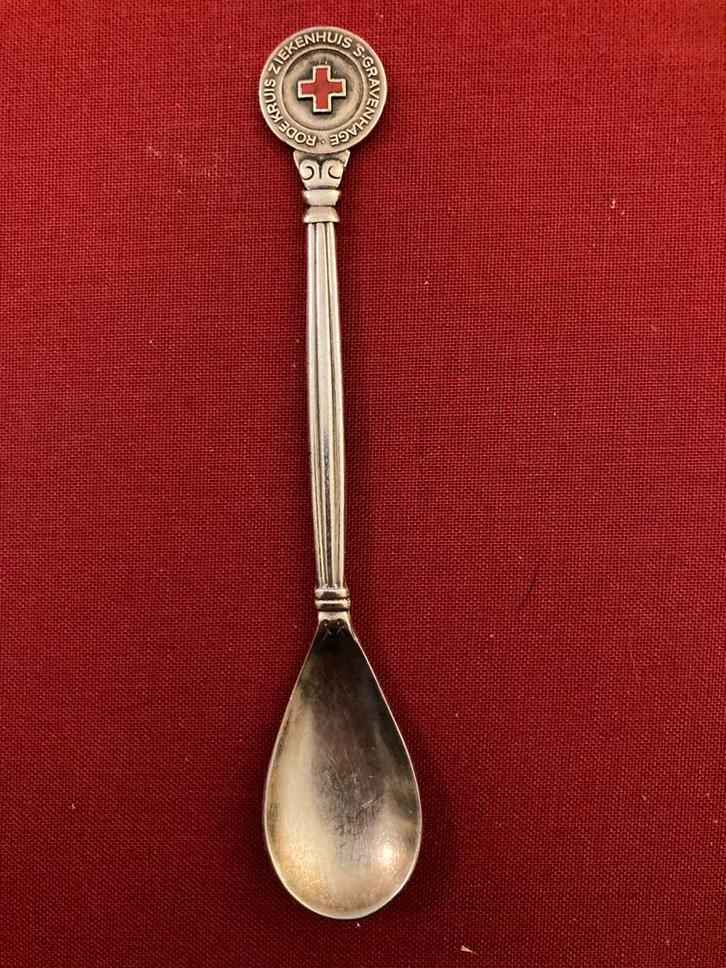 ‼️Verzilverd theelepeltje Rode Kruis Ziekenhuis Den Haag, Antiek en Kunst, Antiek | Bestek, Ophalen of Verzenden