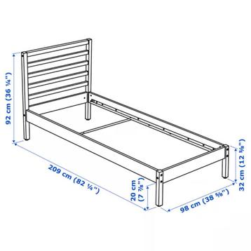 TARVA bedframe + LÖNSET lattenbodem + STJÄRNBRÄCKA dekbed - afbeelding 3