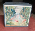 Vintage blik Van Melle flamingo’s olifanten, Verzamelen, Blikken, Ophalen of Verzenden, Gebruikt, Overige, Overige merken