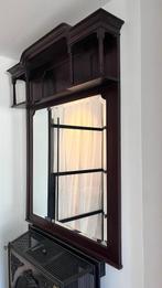 Antiek Spiegel Hout Facet geslepen spiegelranden, Ophalen, Rechthoekig, 100 tot 150 cm, 150 tot 200 cm
