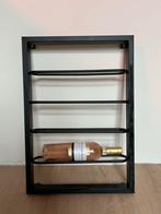 Wandrek voor 4 wijnflessen - Zwart staal, Ophalen, 50 tot 75 cm, Zo goed als nieuw, Minder dan 5 flessen