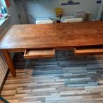 Grote teak eettafel 225x95 cm – robuust en sfeervol, Ophalen, Gebruikt, Teakhout, 200 cm of meer