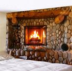 Openhaard Wandkleed / 3D Wand Kleed Vuur Stenen Muurkleed, Verzenden, Nieuw, Rechthoekig