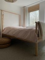 Berken houten bed ikea, Wit, Tweepersoons, Zo goed als nieuw, Hout