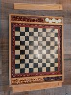 Damspel / Schaken set - Houten bord, Een of twee spelers, Ophalen of Verzenden, Gebruikt