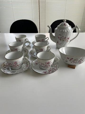 Oiseau Bleu thee of koffie servies met koekschaaltje 8 delen beschikbaar voor biedingen
