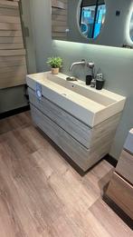 Xenz Badmeubel Grigio Oak 120cm + zand mat wastafel, 100 tot 150 cm, Ophalen of Verzenden, Zo goed als nieuw, Minder dan 100 cm
