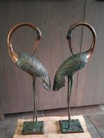 2 beelden Kraanvogels, koper, Ophalen of Verzenden