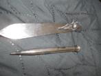 verzilverde antieke briefopener  tulp en potlootvulpen, Ophalen