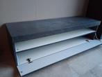 Modern TV-meubel met marmerlook en veel opbergruimte, Ophalen, Overige materialen, Gebruikt, 100 tot 150 cm