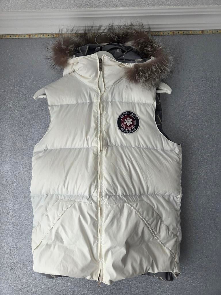 bodywarmer met een capuchon, Wit, Ophalen of Verzenden, Zo goed als nieuw, Maat 36 (S)