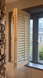 Houten, verstelbare Shutters voor kozijn 126 (b) x 127 (h), Gebruikt, 100 tot 150 cm, Crème, 100 tot 150 cm