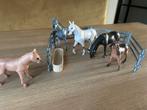 Set 5 paarden met omheining en voerbak, Ophalen of Verzenden, Zo goed als nieuw, Jongen of Meisje