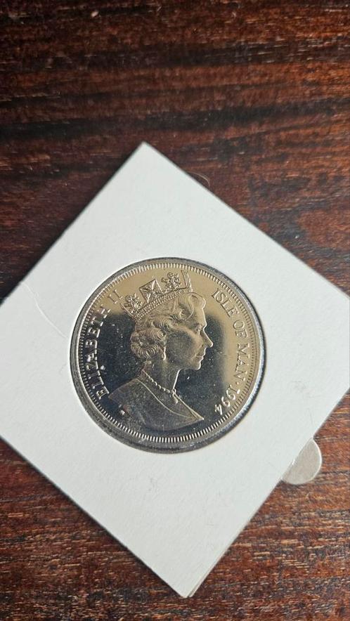 Isle of Man 1 Crown D-Day 1944, Postzegels en Munten, Munten | Nederland, Losse munt, Overige waardes, Ophalen