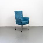 4x Montis Chaplin Stoel Turquoise Blauw Leer - Grijs/Dop, Niet ingevuld, Gebruikt, Blauw, Niet ingevuld