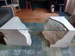 Salon tafel marmer, robuuste tafel, stoere salontafel, glas!, Ophalen, 100 tot 150 cm, 50 tot 100 cm, Glas