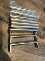 Rvs keuken handgreepjes 9 stuks, Ophalen of Verzenden, Zo goed als nieuw, Rvs, Klink of Kruk