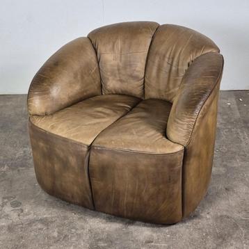 Piccolino loungestoel Walter Knoll mid century leer beschikbaar voor biedingen