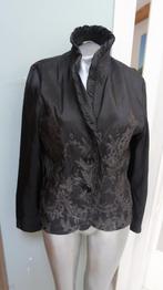 prachtig zwart jasje dure merk Verse taftzijde look s/m, Kleding | Dames, Zwart, Ophalen of Verzenden, Zo goed als nieuw, Jasje