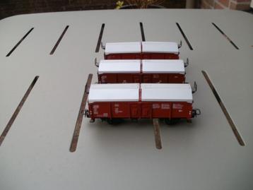 3x Marklin Ho goederen schuifdak wagon no 4619. beschikbaar voor biedingen