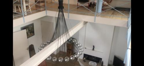 Vintage hanglamp, uniek, Huis en Inrichting, Lampen | Hanglampen, Gebruikt, 75 cm of meer, Metaal, Ophalen of Verzenden