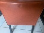 Cognac Lederen Eetkamerstoelen - Set van 5, Ophalen, Gebruikt, Bruin, Leer