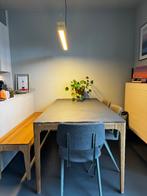 Set: Sav & okse rikke eettafel eiken en galvanitas stoelen, Ophalen, Scandinavisch design, Eikenhout, 200 cm of meer