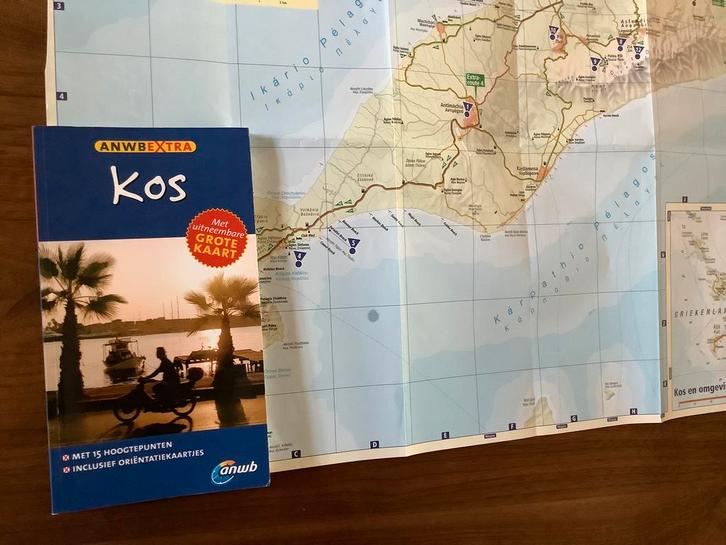 Kos Griekenland ANWB reigids + kaart, Boeken, Reisgidsen, Zo goed als nieuw, Reisgids of -boek, Europa, ANWB, Ophalen of Verzenden