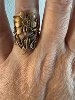 R210/Bronzen prachtige vintage BLOEM ring 17 1/4, Overige materialen, Gebruikt, Verzenden, X