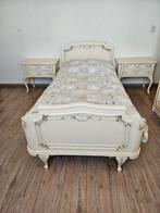 vintage 1-persoons ledikant  bed en mooie garderobekast, Ophalen, 90 cm, Eenpersoons, Beige