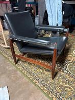 Vintage deense palissander fauteuils lounge chairs, Huis en Inrichting, Ophalen, Gebruikt, Zwart, Eén