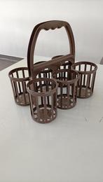 retro bruine flessendrager flessenmand Curver jaren 70, Ophalen of Verzenden, Huis en Inrichting
