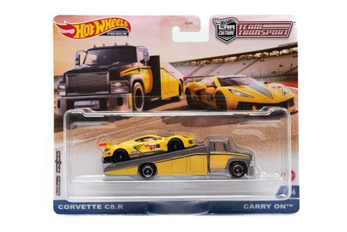 Hotwheels 1:64 Chevrolet Corvette C8 R met Carry On Truck, T, Hobby en Vrije tijd, Modelauto's | Overige schalen, Nieuw, Auto